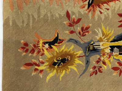 E Simon Extremely Fine French Mid Century Tapestry Signed E Simon Rug 4 4 x 6 5 