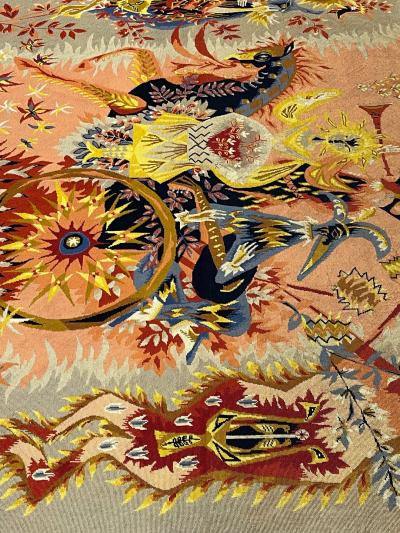 E Simon Extremely Fine French Mid Century Tapestry Signed E Simon Rug 4 4 x 6 5 