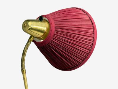 EAE Swedish Modern Adjustable Floor Lamp Teak Brass Sweden 1950s