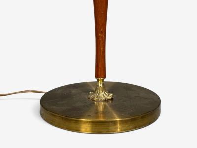EAE Swedish Modern Adjustable Floor Lamp Teak Brass Sweden 1950s