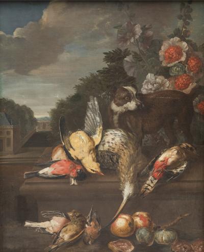 EARLY 19TH FRENCH SCHOOL PAIR OF STILL LIFES WITH GAME OIL ON CANVAS