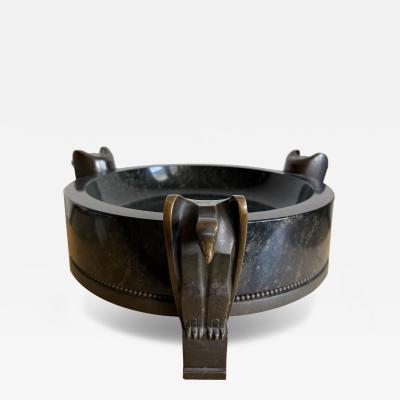 EARLY 20th CENTURY MARBLE AND BRONZE BOWL