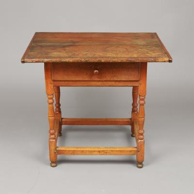 EARLY QUEEN ANNE ONE DRAWER TAVERN TABLE