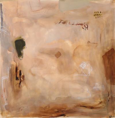 EARTHY II ABSTRACT ON CANVAS by HUDA HASHIM