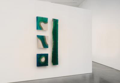 EDUARD LOCOTA Aqua Blocks Contemporary Wall Sculpture by Eduard Locota Acrylic Glass Marble