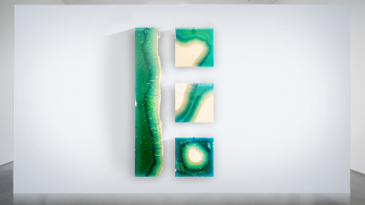 EDUARD LOCOTA Aqua Blocks Contemporary Wall Sculpture by Eduard Locota Acrylic Glass Marble