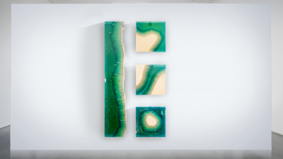 EDUARD LOCOTA Aqua Blocks Contemporary Wall Sculpture by Eduard Locota Acrylic Glass Marble