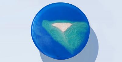 EDUARD LOCOTA Azzurro Coffee Table by Eduard Locota Green Turquoise Acrylic Glass Marble