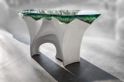EDUARD LOCOTA Etretat Bench Console Sculpture by Eduard Locota