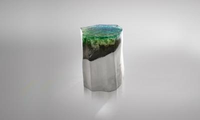 EDUARD LOCOTA Etretat Side Table Stool by Eduard Locota Acrylic Glass Jesmonite