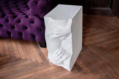 EDUARD LOCOTA Frieze Side Table Sculpture by Eduard Locota