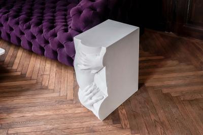 EDUARD LOCOTA Frieze Side Table Sculpture by Eduard Locota