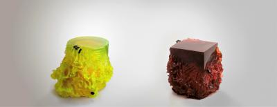 EDUARD LOCOTA Materiality Vol 1 Side Table Stool by Eduard Locota Acrylic Glass Bronze