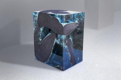 EDUARD LOCOTA Pressure Iluminated Side Table Sand Printed Sculpture by Eduard Locota