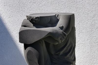 EDUARD LOCOTA Pressure Iluminated Side Table Sand Printed Sculpture by Eduard Locota