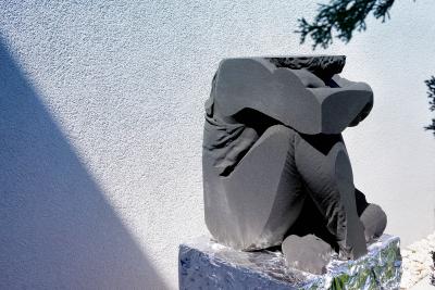 EDUARD LOCOTA Pressure Iluminated Side Table Sand Printed Sculpture by Eduard Locota