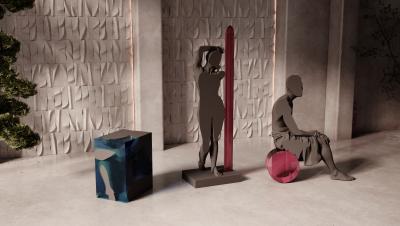 EDUARD LOCOTA Pressure Iluminated Side Table Sand Printed Sculpture by Eduard Locota