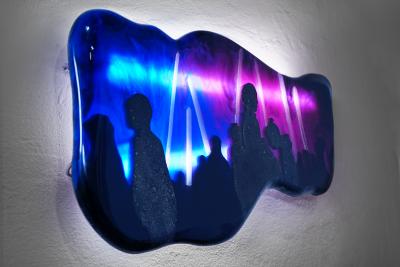 EDUARD LOCOTA Purple generation Wall Lamp Sconce Sculpture by Eduard Locota Resin Coal