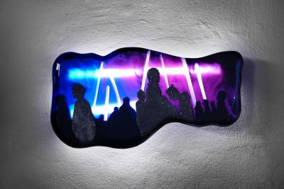 EDUARD LOCOTA Purple generation Wall Lamp Sconce Sculpture by Eduard Locota Resin Coal