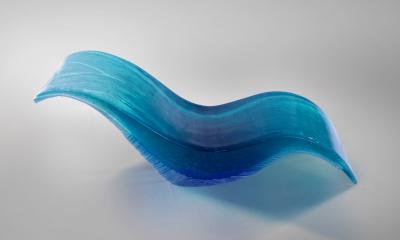 EDUARD LOCOTA Wave Lounge by Eduard Locota Turquoise Blue Acrylic Glass Sculptural Design