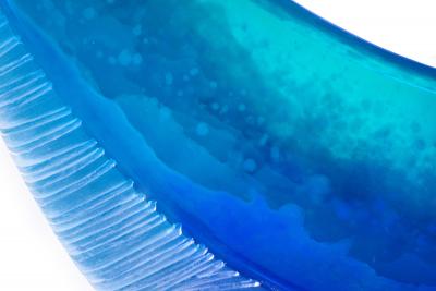 EDUARD LOCOTA Wave Lounge by Eduard Locota Turquoise Blue Acrylic Glass Sculptural Design