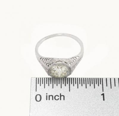 EDWARDIAN 1 25 CT OLD EUROPEAN CUT DIAMOND AND PLATINUM RING CIRCA 1910