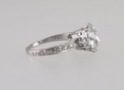 EDWARDIAN 3 13 CARAT OLD EUROPEAN CUT DIAMOND AND PLATINUM RING