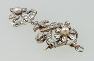 EDWARDIAN NECKLACE WITH DIAMONDS PEARLS