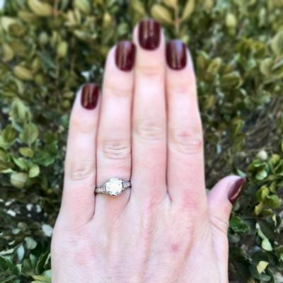 EDWARDIAN OLD EUROPEAN CUT 1 54CT GIA CERTIFIED DIAMOND ENGAGEMENT RING