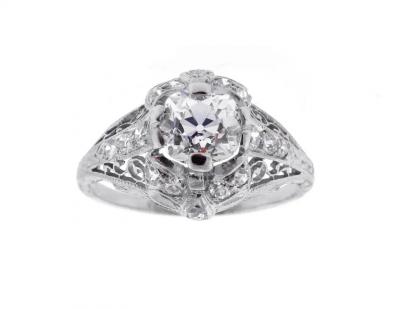 EDWARDIAN OLD MINE CUT DIAMOND ENGAGEMENT RING