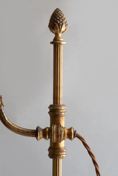 EDWARDIAN ORMOLU RISE AND FALL DESK LAMP