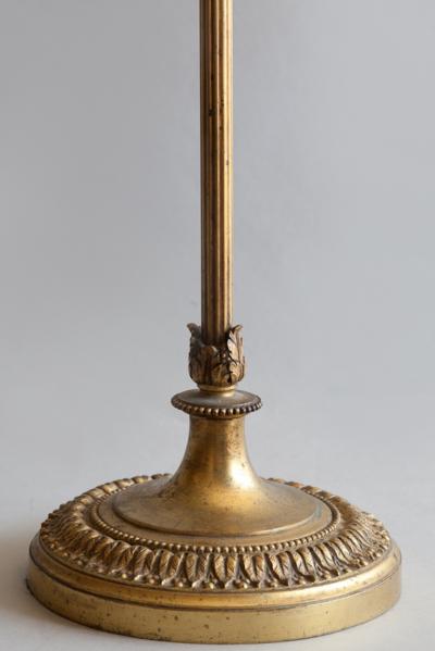 EDWARDIAN ORMOLU RISE AND FALL DESK LAMP