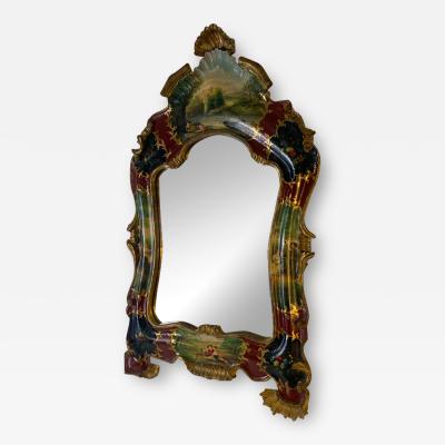 ELABORATE VENETIAN HAND PAINTED SCENIC MIRROR