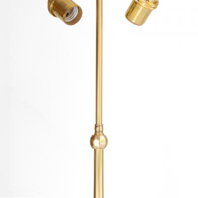 ELEGANT DANISH ART DECO POLISHED BRASS TABLE LAMP WITH DECAGON BASE 