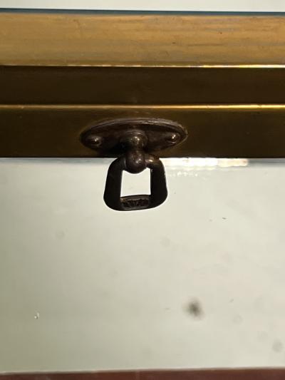 ELEGANT GERMAN ART DECO BRASS MAHOGANY AND GLASS BAR CART