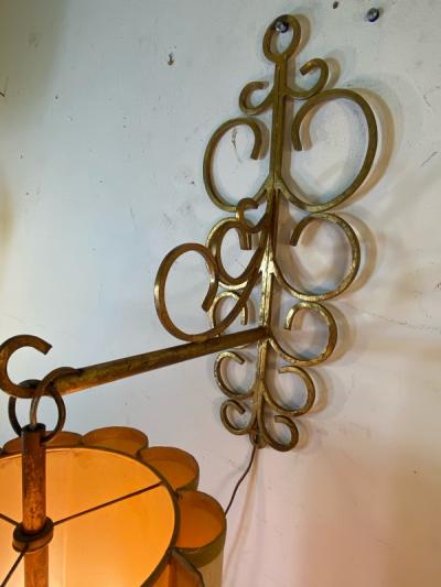 ELEGANT SCROLL FORM GILT METAL ITALIAN SCONCES