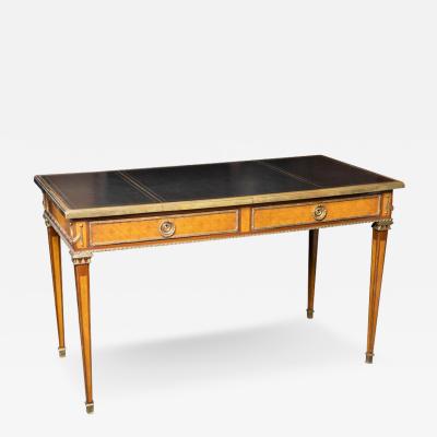 ELEGANT SYCAMORE AND BOX WOOD LOUIS XVI STYLE BUREAU PLAT