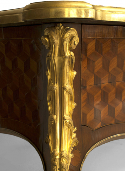 ELEGANTLOUIS XV STYLE MARQUETRY DESK BUREAU PLAT