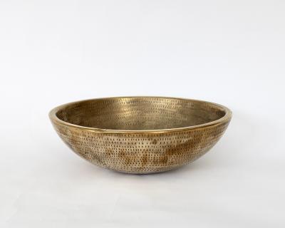 ELLIOT BERGMAN ELLIOT BERGMAN BRONZE PEACE BOWL CONCENTRIC DOT PATTERN CONTEMPORARY