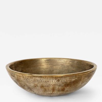 ELLIOT BERGMAN ELLIOT BERGMAN BRONZE PEACE BOWL CONCENTRIC DOT PATTERN CONTEMPORARY