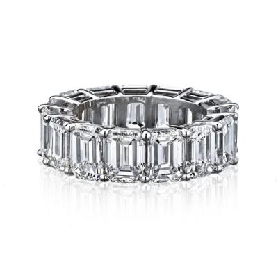 EMERALD CUT PLATINUM 15 53 CARATS DIAMOND ETERNITY BAND