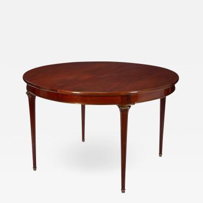 EMILIO TERRY Emilio Terry Round Louis XVI Style Mahogany Dining Table W Gilt Bronze Trim