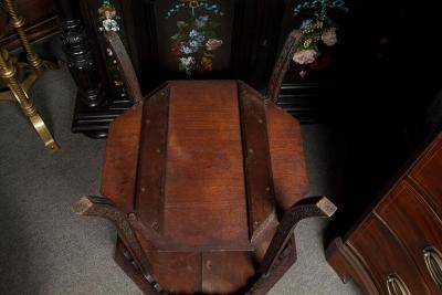 ENGLISH ARTS CRAFTS WOODEN CARVED WOOD SIDE TABLE