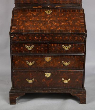 EXCEEDINGLY RARE BRITISH COLONIAL EBONY BUREAU BOOKCASE