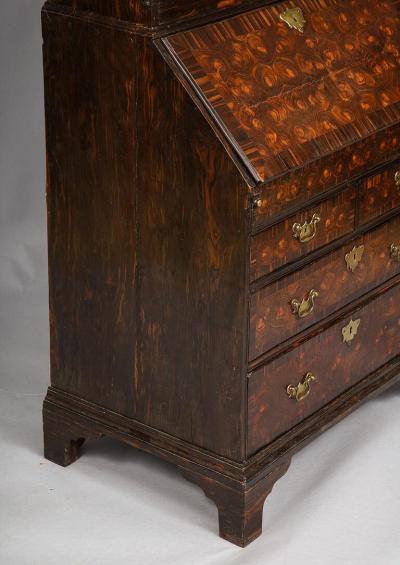 EXCEEDINGLY RARE BRITISH COLONIAL EBONY BUREAU BOOKCASE