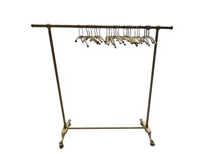 EXCEPTIONAL 1920s BRASS CLOTHING RACK WITH HAND DESIGN 26 FANCY BRASS HANGERS