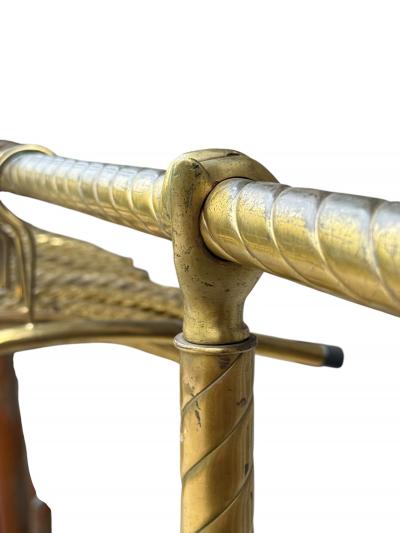 EXCEPTIONAL 1920s BRASS CLOTHING RACK WITH HAND DESIGN 26 FANCY BRASS HANGERS