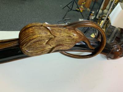 EXCEPTIONAL ART NOUVEAU CARVED AND GILT FLOWER MIRROR