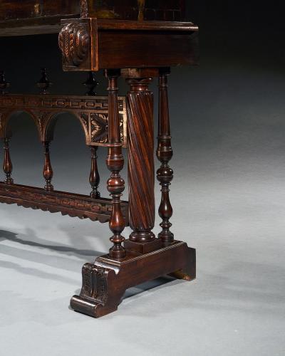 EXCEPTIONAL EARLY 17TH CENTURY SPANISH WALNUT VARGUENO DESK ON STAND