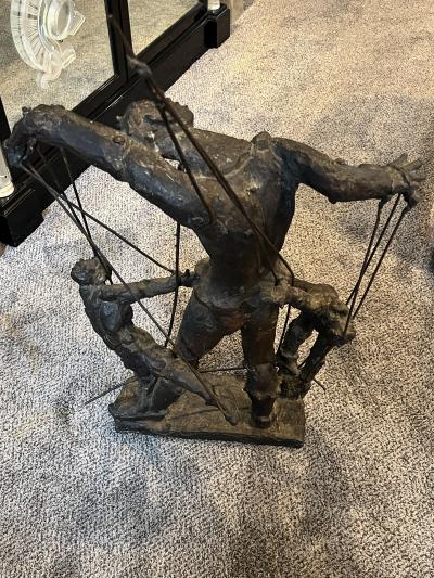 EXCEPTIONAL EARLY BRUTALIST PUPPET MASTER BRONZE